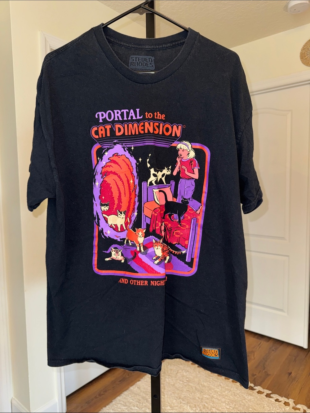 Steven Rhodes Portal To the Cat Dimension Graphic Tee - Size XL